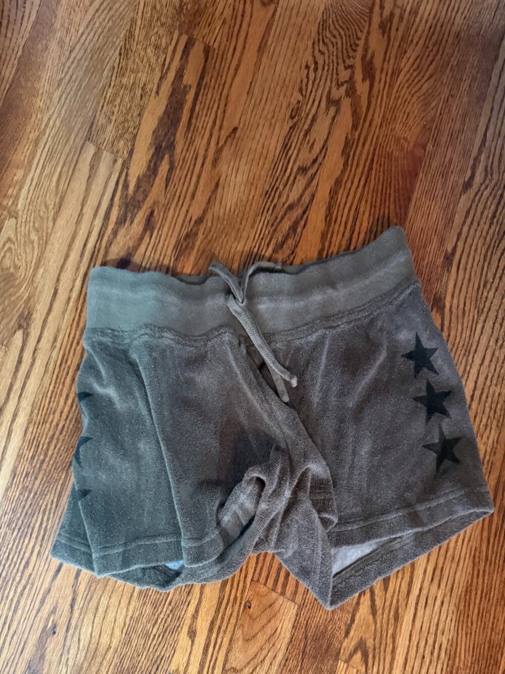 Hard Tail Forever XL Olive Green Velour Lounge Pants Star Detail